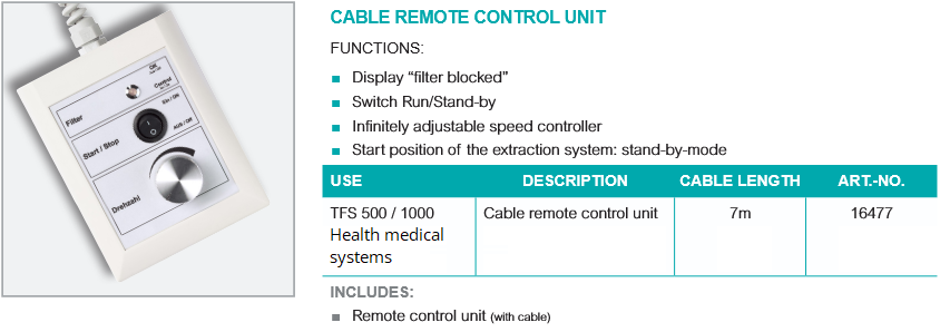 kabelové dílkové ovládání TBH 16477